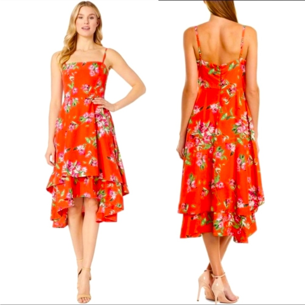 Vince Camuto High Low Tiered Floral Dress